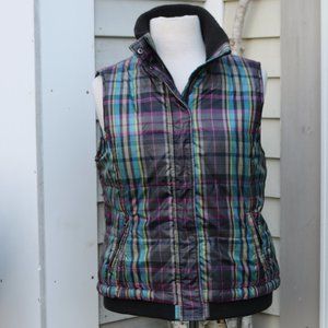 Christopher & Banks Petite Blue Plaid Lightweight Insulated Vest Sz PL